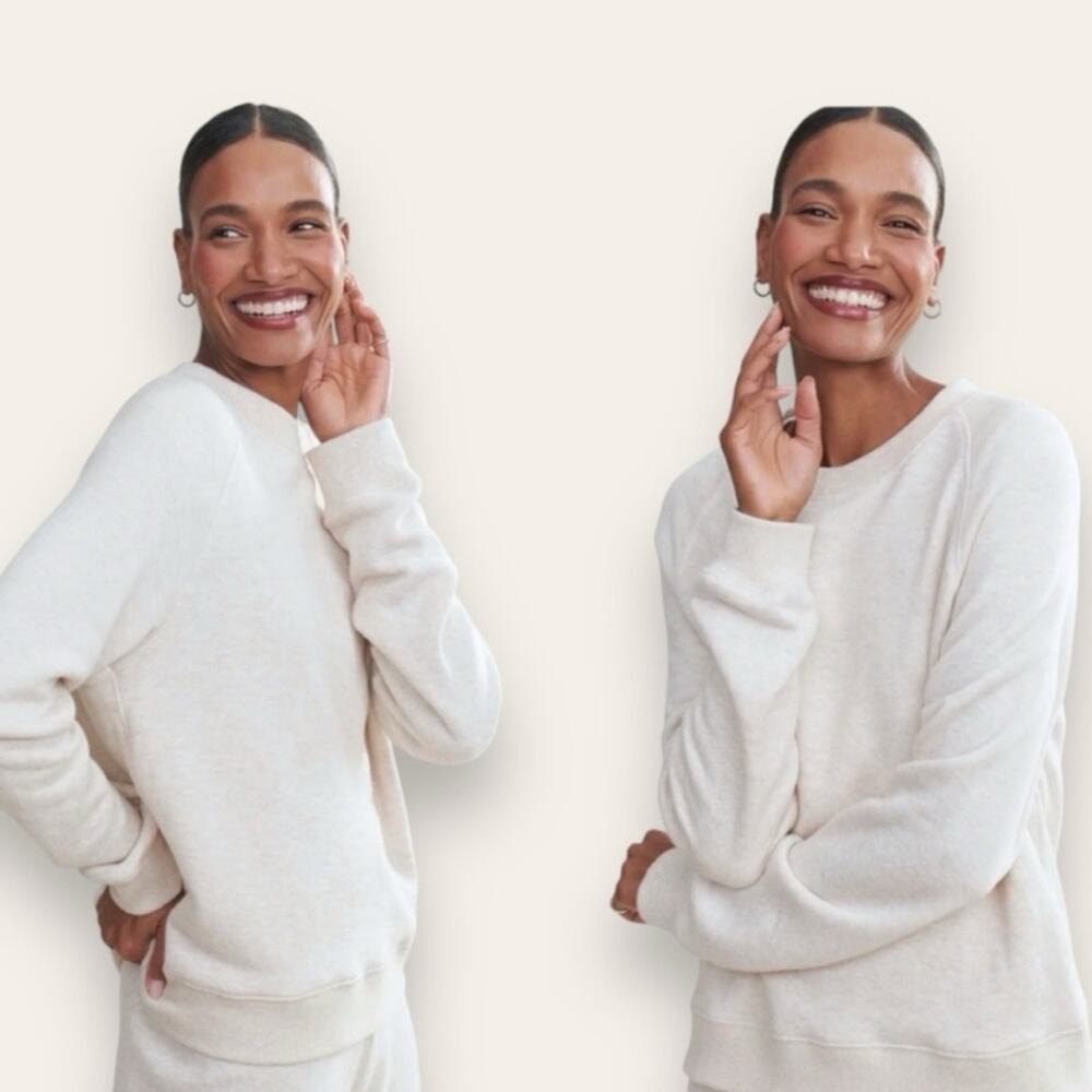 Jenni Kayne Saturday Sweatshirt French Terry Oatmeal Large Women’s